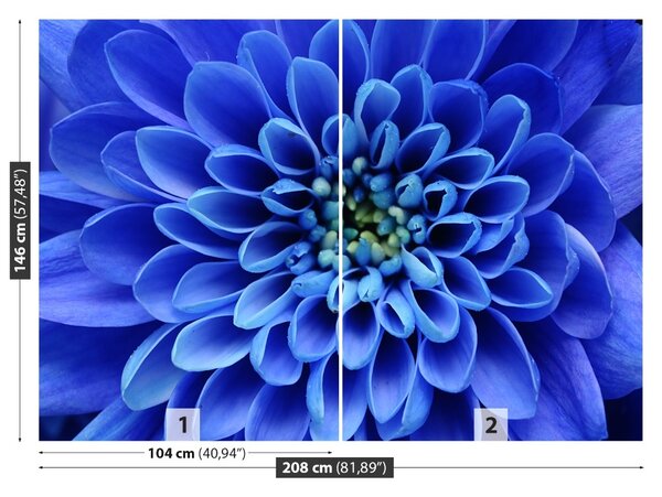 Carta da parati Fiore blu 104x70 cm