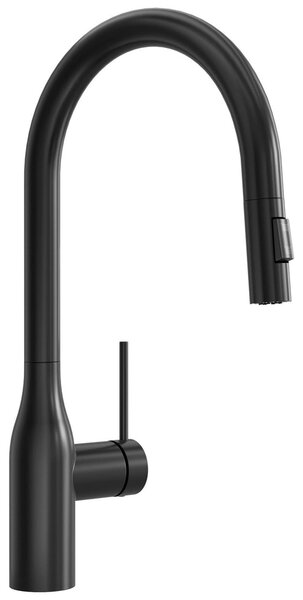 Rubinetto da cucina estraibile, alta pressione, colore nero, rotazione a 360°
