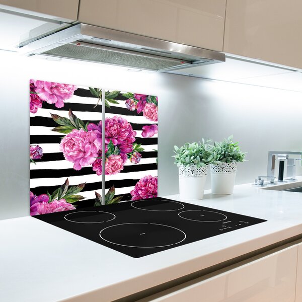 Tagliere in vetro Peonie rosa 60x52 cm