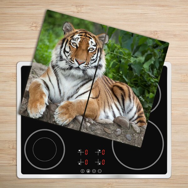 Tagliere in vetro Tigre siberiana 60x52 cm