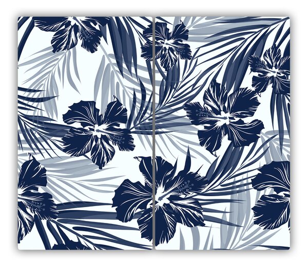 Tagliere in vetro Fiori tropicali 60x52 cm