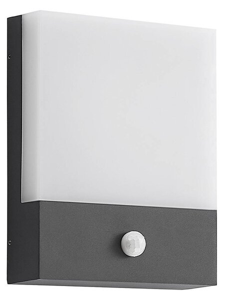 Lindby LED applique Vanira, antracite, alluminio, sensore, IP54