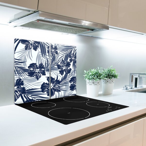 Tagliere in vetro Fiori tropicali 60x52 cm