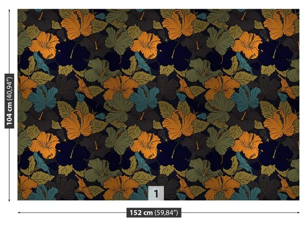Carta da parati Fiori di ibisco 104x70 cm
