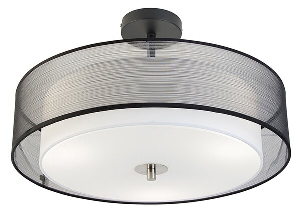 Lampada da soffitto intelligente nera con bianco 50 cm incl. 3 Wifi A60 - Drum Duo