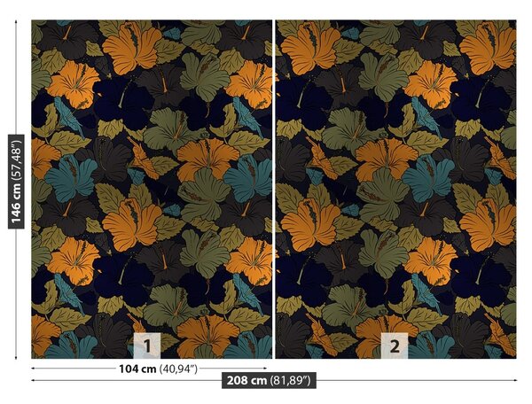 Carta da parati Fiori di ibisco 104x70 cm