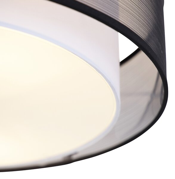 Lampada da soffitto intelligente nera con bianco 50 cm incl. 3 Wifi A60 - Drum Duo
