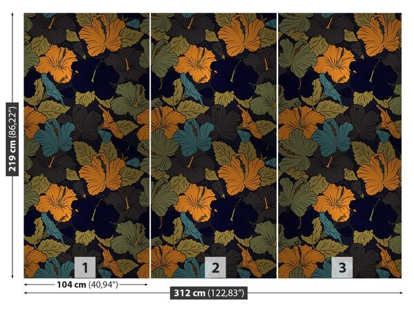 Carta da parati Fiori di ibisco 104x70 cm