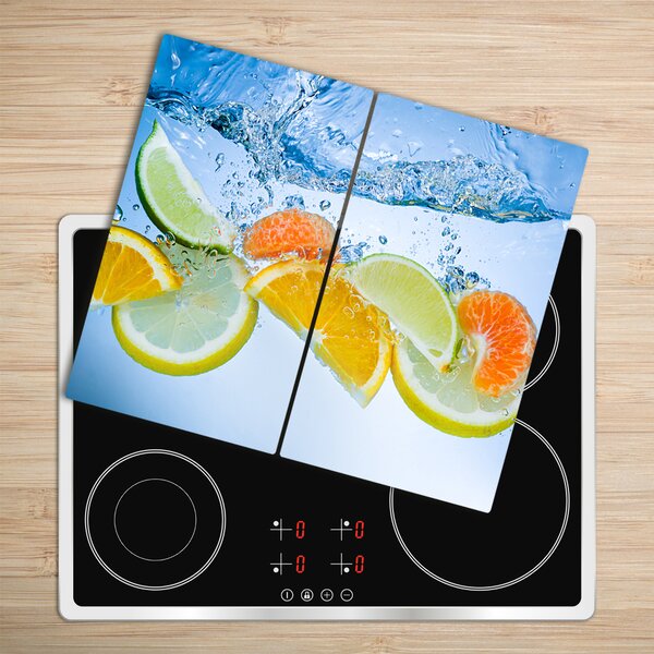 Tagliere in vetro Citrus sott'acqua 60x52 cm
