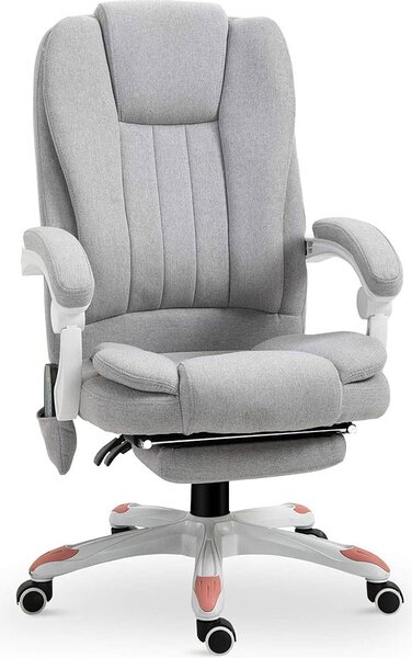 Vinsetto Sedia da ufficio Vinsetto con funzione massaggio, grigio chiaro
