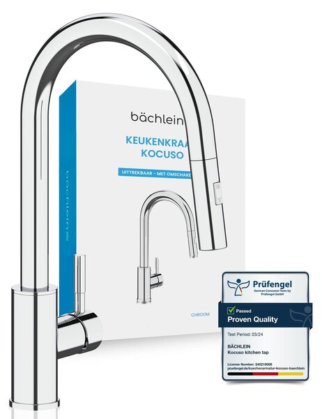 Rubinetto da cucina Kocuso – Rotazione a 360 gradi – Miscelatore monocomando in acciaio inossidabile