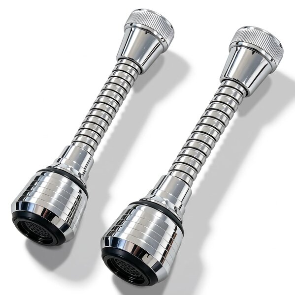 Prolunga per rubinetto girevole a 360°, flessibile, 13 cm, per rubinetti da cucina, confezione da 2 pezzi