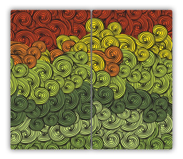 Tagliere in vetro temperato Onde colorate 60x52 cm