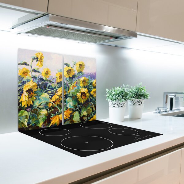 Tagliere in vetro Girasoli 60x52 cm