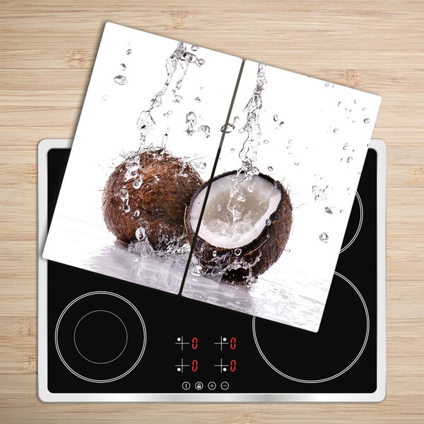 Tagliere in vetro temperato Coconut e acqua 60x52 cm
