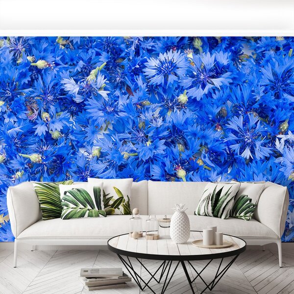 Carta da parati Flusso di mais blu 104x70 cm