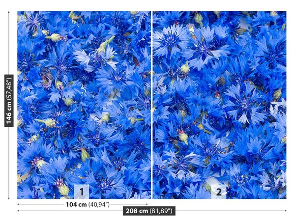 Carta da parati Flusso di mais blu 104x70 cm