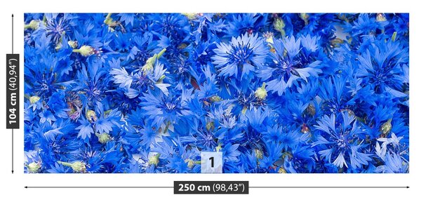 Carta da parati Flusso di mais blu 104x70 cm