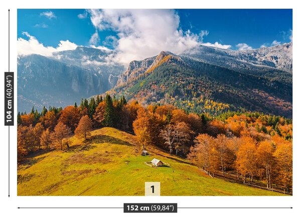 Carta da parati Montagne in autunno 104x70 cm