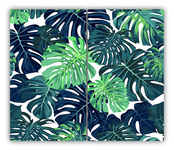 Tagliere in vetro temperato Foglie tropicali 60x52 cm