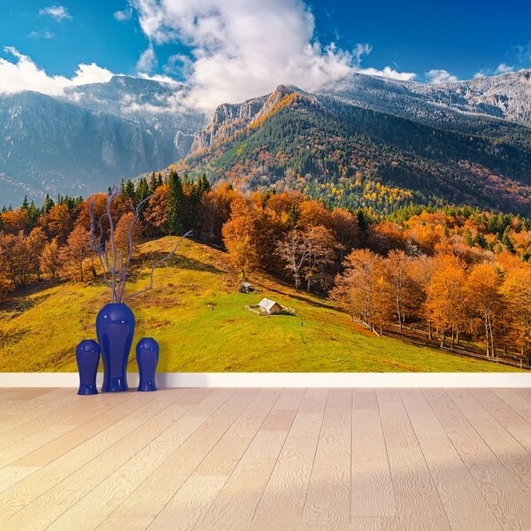 Carta da parati Montagne in autunno 104x70 cm