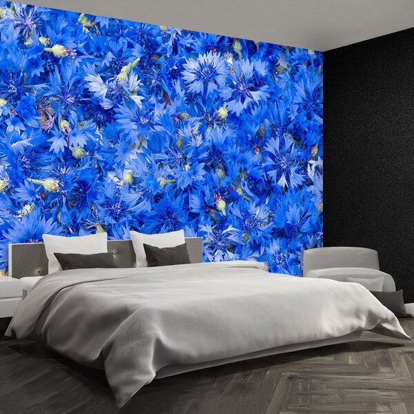 Carta da parati Flusso di mais blu 104x70 cm
