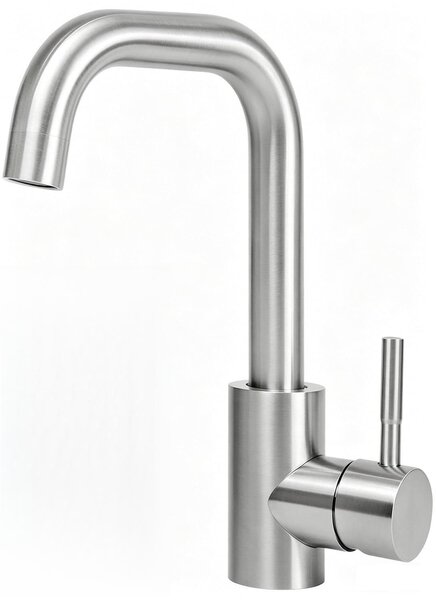 Rubinetto per lavabo da bagno, monocomando, acciaio inossidabile