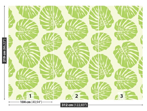 Carta da parati Foglie di mostri 104x70 cm