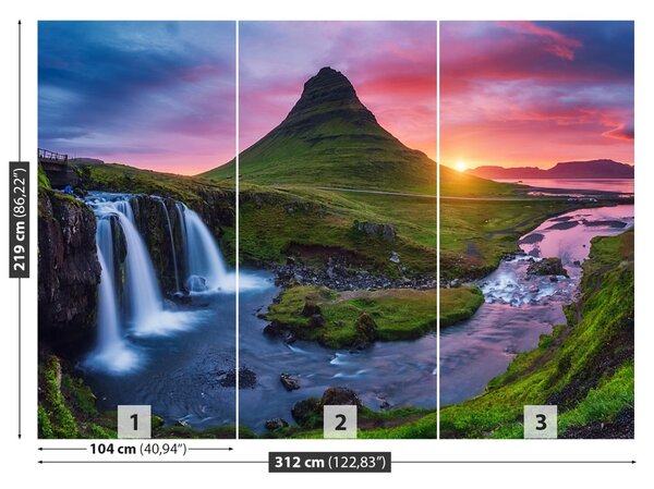 Carta da parati Vulcano Kirkjufell 104x70 cm