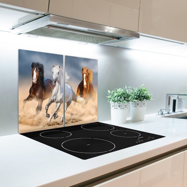 Tagliere in vetro Cavalli nel deserto 60x52 cm