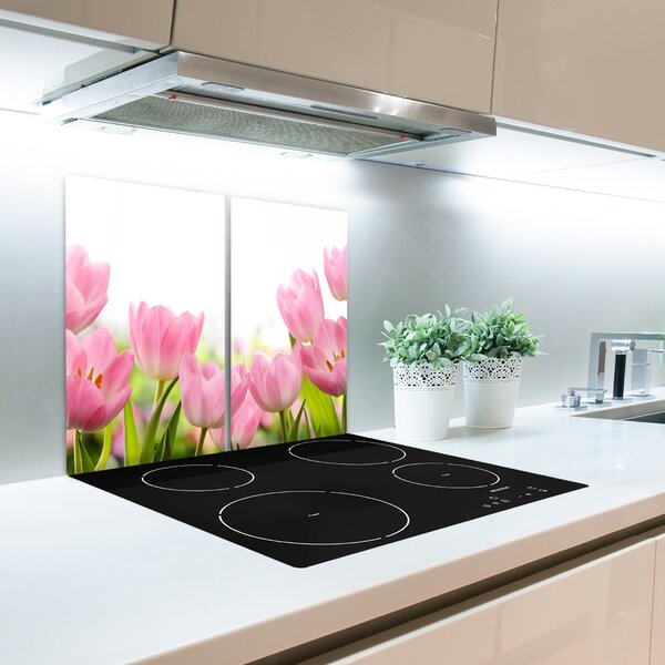 Tagliere in vetro Tulipani rosa 60x52 cm