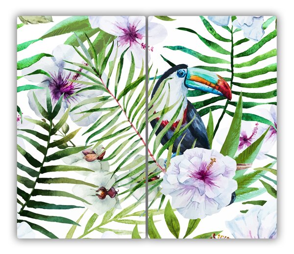 Tagliere in vetro Tropics Toucan 60x52 cm