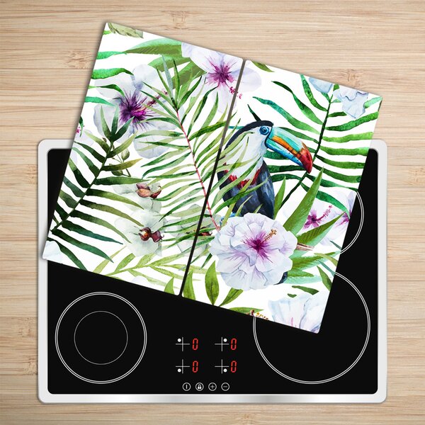 Tagliere in vetro Tropics Toucan 60x52 cm