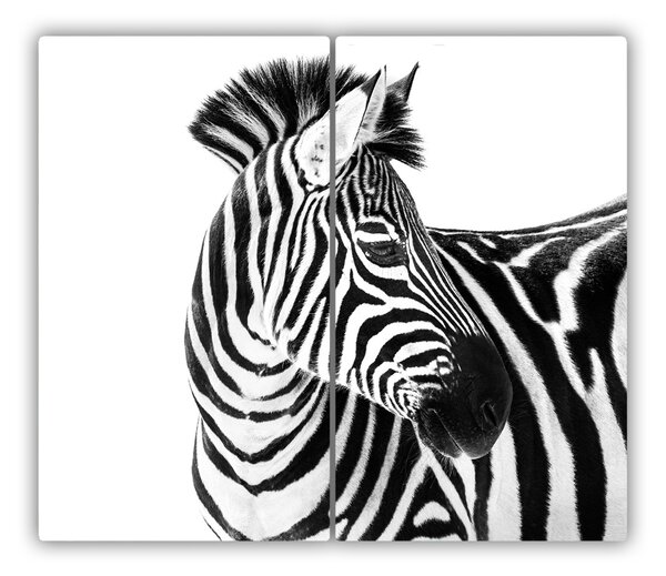 Tagliere in vetro temperato Zebra nella neve 60x52 cm