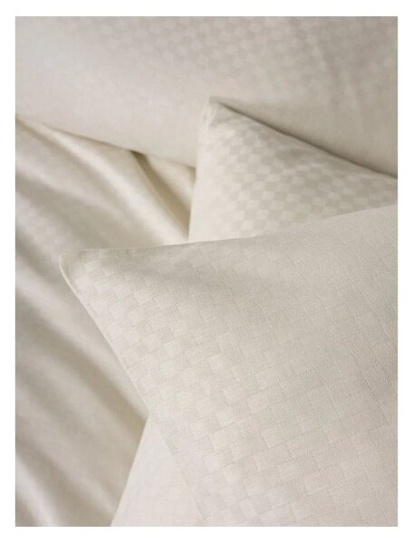 Set copripiumino e federa beige in cotone renforcé per letto matrimoniale ed esteso 240x220 cm Checkered – Mila Home Luxury