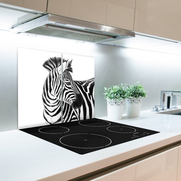 Tagliere in vetro temperato Zebra nella neve 60x52 cm