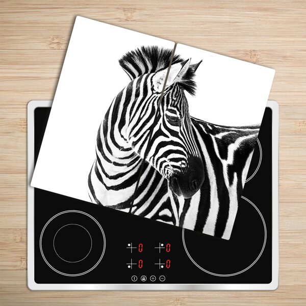 Tagliere in vetro temperato Zebra nella neve 60x52 cm