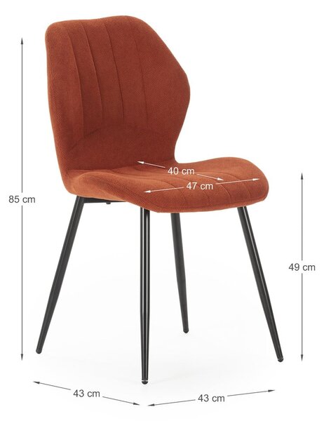 Set di sedie da pranzo color mattone 4 pz pezzi Milu - Marckeric