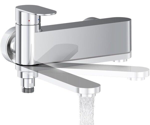 Miscelatore monocomando nero per lavabo, con doccetta, design moderno