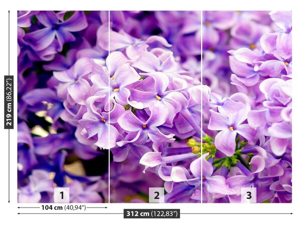 Carta da parati Fiori viola 104x70 cm