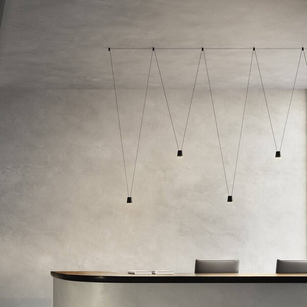 Kdln Lampada a sospensione Sling, dimmerabile, Nero, Soggiorno / Sala da pranzo, Alluminio, Design, Lampada a sospensione