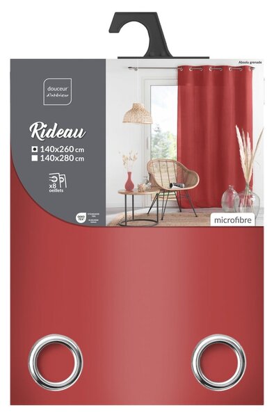 Tenda rossa in microfibra 140x260 cm Absolu – douceur d'intérieur