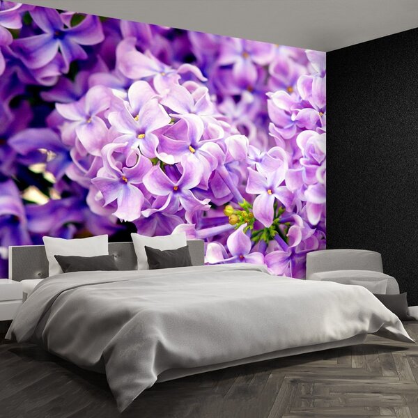 Carta da parati Fiori viola 104x70 cm