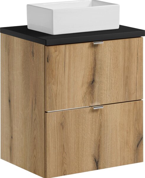 Mobile Bagno Da 50 Cm Con Lavabo Da Appoggio E Piano Nero