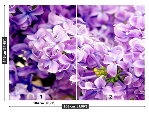 Carta da parati Fiori viola 104x70 cm
