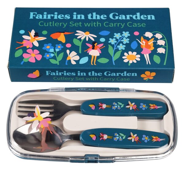 Posate per bambini blu in acciaio inox 2 pz Fairies in the Garden – Rex London