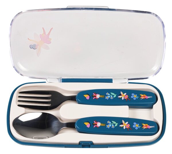 Posate per bambini blu in acciaio inox 2 pz Fairies in the Garden – Rex London
