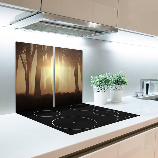 Tagliere in vetro temperato Nebbia nella foresta 60x52 cm