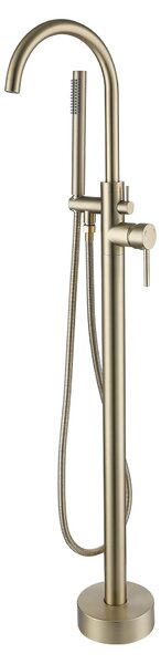 Rubinetto per vasca da bagno freestanding, miscelatore bagno orientabile a 360°, montaggio a pavimento, con doccetta