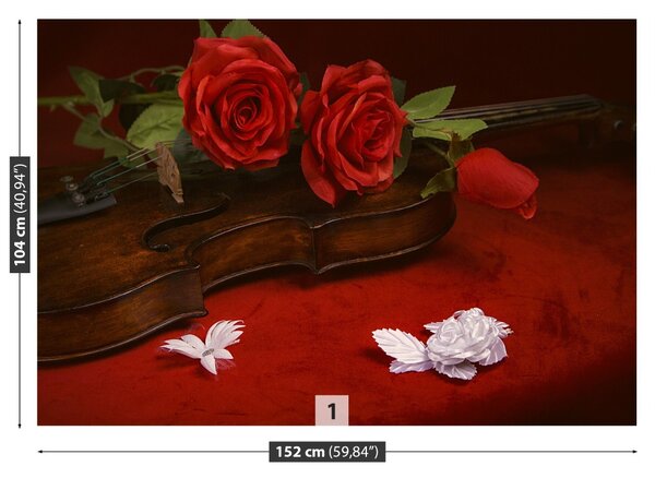 Carta da parati Rose di violino 104x70 cm